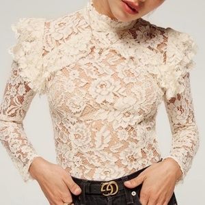 Reformation Celestia Lace Top